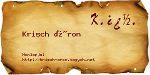 Krisch Áron névjegykártya
